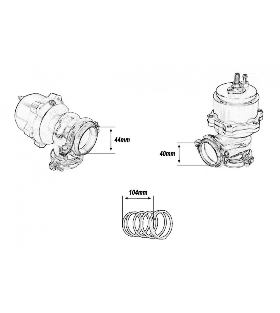 External WasteGate 44mm 1,0 Bar VBand Blue